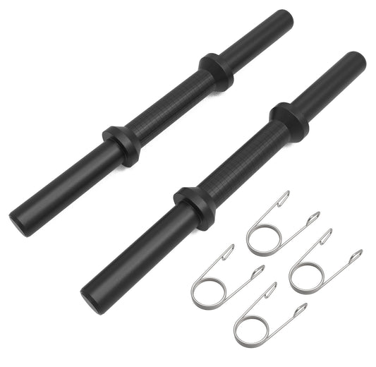 YCZCJJ Olympic Dumbbell Handles, Olympic Dumbbell Bar Barbell for Strength Training, Compatible with 1’’ Standard Plates, 2 Pair of Spring Collars Included