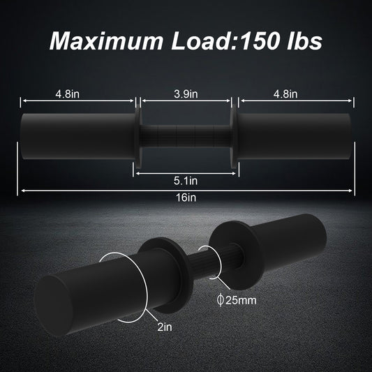 YCZCJJ Olympic Dumbbell Handles, Olympic Dumbbell Bar Barbell for Strength Training, Compatible with 2’’ Standard Plates, 2 Pair of Spring Collars Included