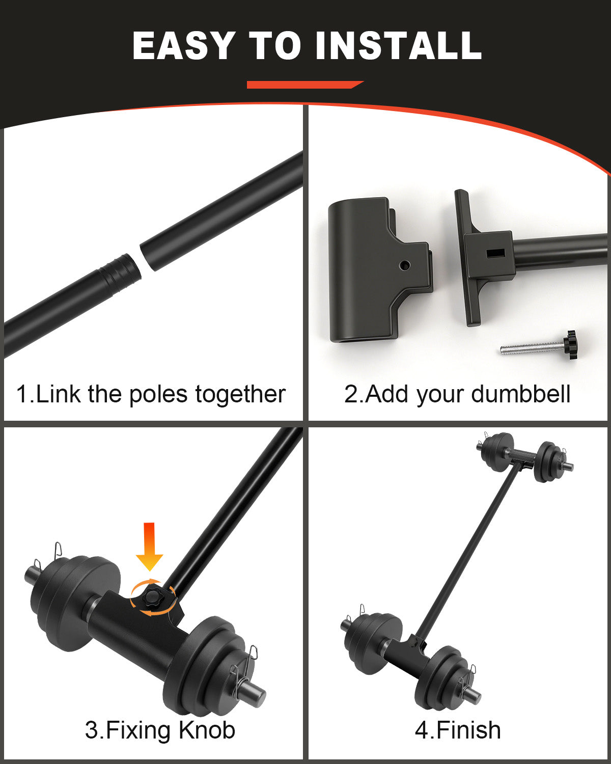 YCZCJJ Dumbbell Barbell Converter Bar, Barbell for Dumbbells Attachment Adjustable Weight up to 200Lb, Home Fitness Uses Dumbbell to Barbell Converter